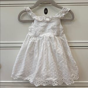 Cat and jack white eyelet Swiss dot dress size 12m